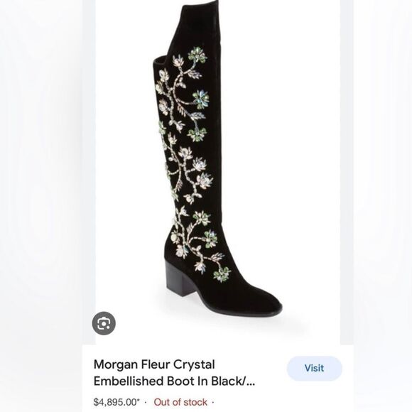 Unisex Christian Louboutin Morgan Fluer crystal boots - Picture 1 of 3